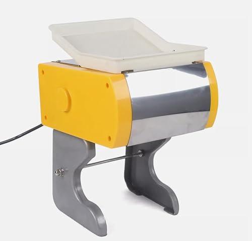 Affettatrice elettrica piccola affettatrice per carne, in metallo, 300 W, giallo, 19,5 x 18,5 x 38 cm