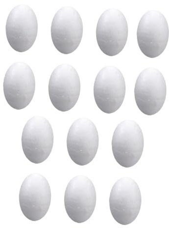 perfk Schaumeier Styropor Eier weiß unbemalt Deko Kunsteier Ostereier zum Selbermachen Handarbeit Bemalen Ornamente Kindergarten, 20 Stück 10 cm