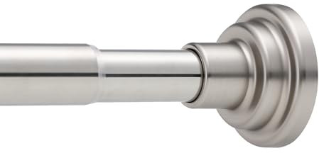 Duschstange ohne bohren 76-256CM Ausziehbar Duschvorhangstange， Φ25mm Teleskopstange Für Fenster,Schrank,KüChe，Silber