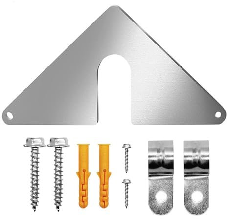 Outdoor Faucet Mounting Plate Hose Bib,Triangle Outdoor Frost Proof Siding Mount Plate - Stainless Steel Spigot Mounting Backing Board, for Outside Repair Replacement