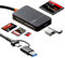 Kartenlesegerät, USB C USB3.0 Multi-Kartenleser 6-in-1 für SD/microSD/Compact Flash/Memory Stick/TF, SD Kartenleser Kompatibel mit Windows MAC Linux Chrome OS, 5Gbps Hot Swap mit LED Kontrollleuchten