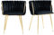 A ALFRESCOOL Samt Stuhl, Schalenstuhl mit Armlehne, Esszimmerstühle, Sessel Modern mit Goldenen Metallbeinen und Weichen Kissen für Esszimmer, Wohnzimmer und Schlafzimmer (2er-Set, Schwarz)