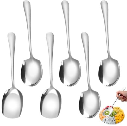 Buffet Esslöffel, 6-Teiliges Servierlöffel Aus Edelstahl, Servierlöffel Groß, Löffel Mit Langem Griff, Salatbesteck Servierlöffel Set für Küche, Esszimmer