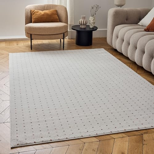 THE RUGS Carmel Modern Area Rug - Stain-Resistant, Non-Shedding, Durable Rugs for Living Room and Bedroom [ Dots Terra, 120x170 cm ]
