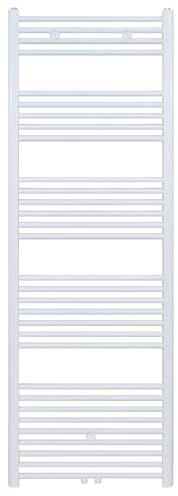 Erfu Radiador de baño con conexión central, toallero, calentador de toallas, secador de toallas, radiador tubular (blanco, 1800 x 500 mm)