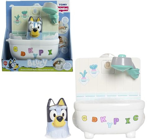 Bizak Bluey, Baña y Frota a Bluey, Ducha con botón para Jugar en el baño, Juguete con Ventosa para Pared, a Partir de 18 Meses, Desarrolla su imaginación Jugando con Bluey, Bizak (30693755)