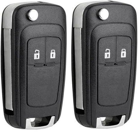 Satargo 2-Button Vauxhall Remote Key Fob Case, Compatible with Select Year Adam, Astra, Cascada, Insignia, Meriva, Mokka, Viva, Zafira, DIY Replacement Shell (Black - 2 Pack)