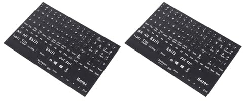 2 Stück Englische Tastaturaufkleber, Schwarz für Computer und Laptop