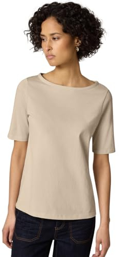 Street One Basic T-Shirt mit U-Boot-Ausschnitt Cotton beige 36