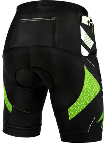 BSBUY Radlerhose Herren - Elastische Luftdurchlässigkeit Radlerhose Kurz mit 5D Sitzpolster, Schnelltrockende Bike Shorts für Mountainbike Radsport Sport Radfahren Outdoor