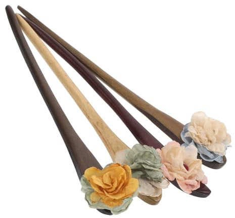 SWETRACE 4 Stück Chinesische Haarnadeln für Frauen Vintage Haarnadel mit Camellia Blüten Traditionell und Modern Komfortabel für Verschiedene Anlässe