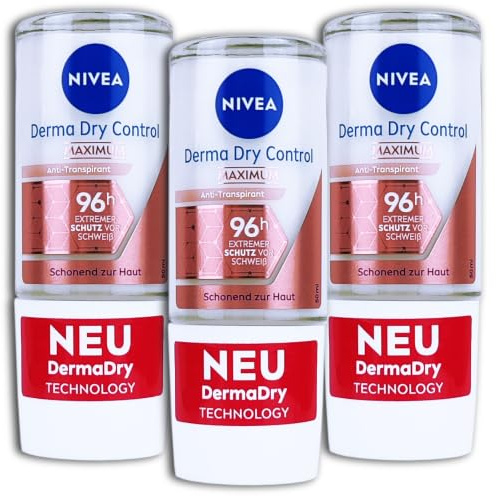 TopDealMile-Vorratspack für NIVEA Derma Dry Maximum Protection Roll on Deoroller 3 x 50 ml