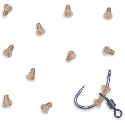 Bank Tackle Hook Stops Rubber Shank Beads Carp Fishing Tackle (Trans Brown, 50 Hook Stops)