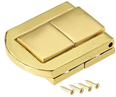 sourcing map 4 Stück Umschalten Verriegeln 31mm Gold Dekor Haspe Schmuck Koffer Box Catch DE de