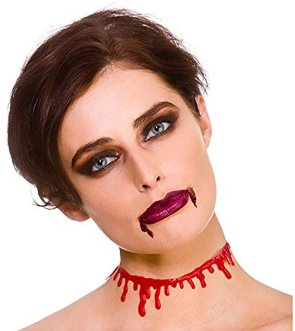 Wicked Costumes Adult Dripping Blood Choker – Halloween Fancy Dress Accessory for Vampire, Goth & Horror Costumes – Ages 14+