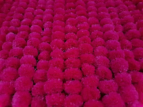 DECORATION CRAFT 5 Stück künstliche dunkelrosa Ringelblumen-Girlanden 152 cm lang für Partys, indische Hochzeiten, indische Themendekorationen, Heimdekoration, Diwali, indisches Festival