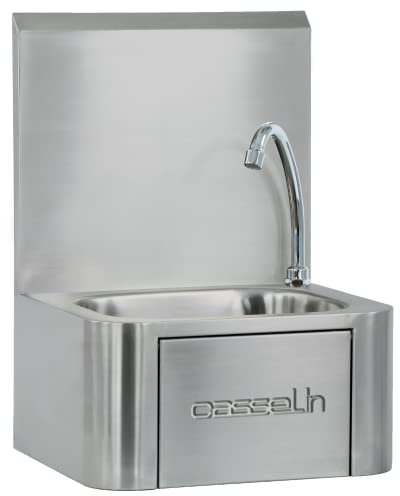 Casselin Premium CLV2 Handwaschbecken mit Kniebedienung, 18/10 Stahl, End Steel