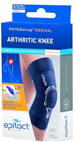 Epitact Physiostrap Kniebandage bei Arthritis Bequeme medizinische Kniebandage, Arthritis, Bandschäden und andere Kniesyndrome, passt entweder auf das linke oder rechte Knie