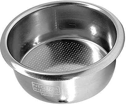 NEOUZA Bodenloser Kaffee Siebträger, 54mm, kompatibel mit Breville 870/875/878/880 Filterkorb, Edelstahl-Espresso-Maschine, Holzgriff (Sieve Basket)