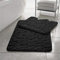 Comfort Collections Badematten-Set aus Memory-Schaum, Kieselstein-Design, 2-teilig, weich, saugfähig, rutschfest, schwarz, Badematte (50 x 80 cm) und WC-Vorleger (50 x 40 cm)