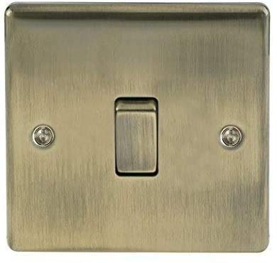 3 x nab12 Single Light Switch, Antique Brass, 2-Way, 10AX