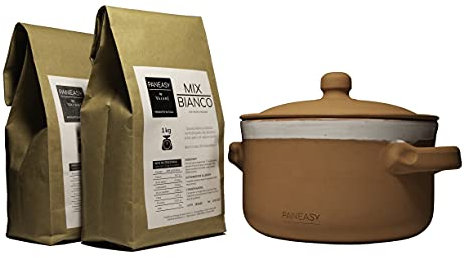 Kit per fare il pane a casa, Tutto in uno, Pane bianco, Pentola in terracotta, Made in Italy