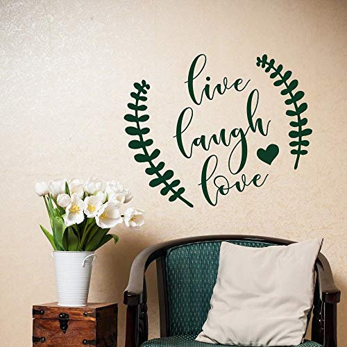 NSRJDSYT Live Laugh Love Wandtattoo für Wohnzimmer Familienregeln Wandaufkleber Zitat Home Decoration 105x86cm