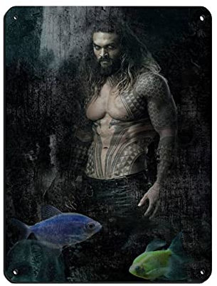 Aquaman Arthur Curry Jason Momoa Movie Classic Hero 27 Tin Sign Vintage Metal Pub Club Cafe Bar Home Wall Art Decoration Poster Retro 30×40cm