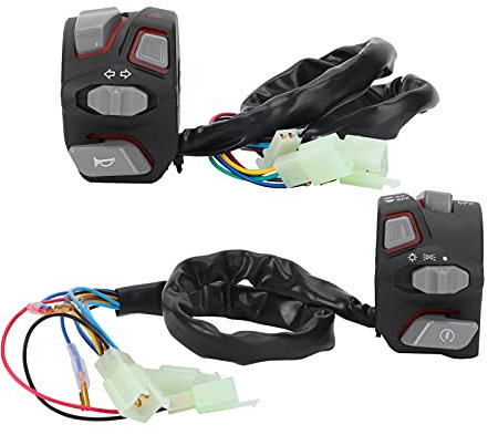 Hupe Lichtschalter, 22mm Motorrad Lenkerschalter Kontrollknopf Wasserdicht Universal für Blinker Licht Motorrad ATV Motorrad(rot)