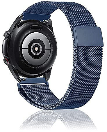 Niboow 22mm Armband für Xiaomi Watch S1/Watch S1 Active/Mi Watch/Samsung Galaxy Watch 3 45mm, Edelstahl Ersatzband, Uhrenarmband für Samsung Gear S3 Frontier/S3 Classic/Gear S/Galaxy Watch 46mm-Blau