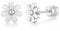 Hopply Stud Earrings for Women Girls,Hypoallergenic Surgical Steel Earrings Flower Winter Snowflake Jewellery Christmas Gifts gift boxed (Flower-Silver/7mm)