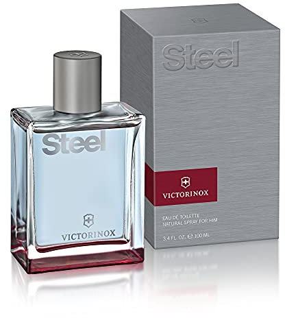 VICTORINOX Steel Eau de Toilette für Herren, Parfüm mit Veilchenblättern und Weißtanne, Aquatisch und frisch, 100 ml, V0000896
