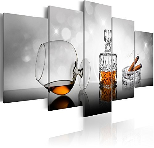 B&D XXL - Akustikbild 225x112 cm Bilder mit Akustikschaumstoff Hochleistungsschallabsorber Schallschutz Leinwandbild XXL 5 tlg Wandbild i-A-0110-b-n