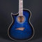 Lindo ORG SL Elektroakustische Gitarre für Linkshänder, schmal, mit Vorverstärker und LCD-Tuner, Blau