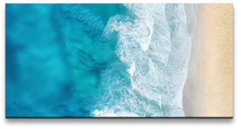 Paul Sinus Leinwandbild 120x60cm Vogelperspektive Meer Strand Blau Schön Atemberaubend