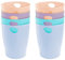 Exacompta 45396D 8er Pack ECOBIN Papierkorb Aquarel 15 Liter mit Griffen. Eleganter und robuster Papierkorb und Mülleimer im modernen Design Farbig sortiert zu je 2x Korallenrot, Blau, Grün, Mauve