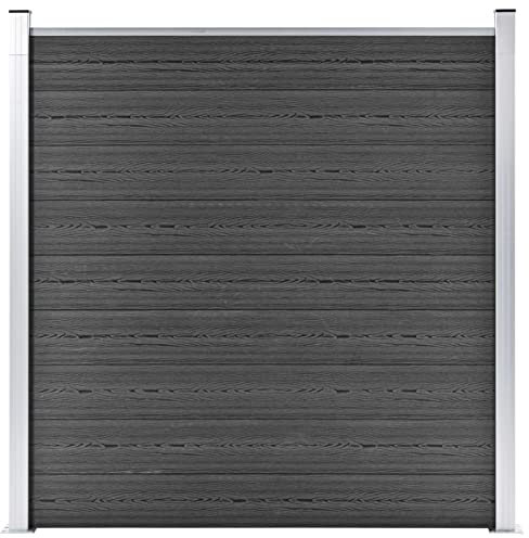 MOONAIRY Zaunelement, Sichtschutzzaun, Balkon Windschutz, Balkon Zaun, Balkon Sichtschutz, Sichtschutzmatte, WPC 180x186 cm Schwarz