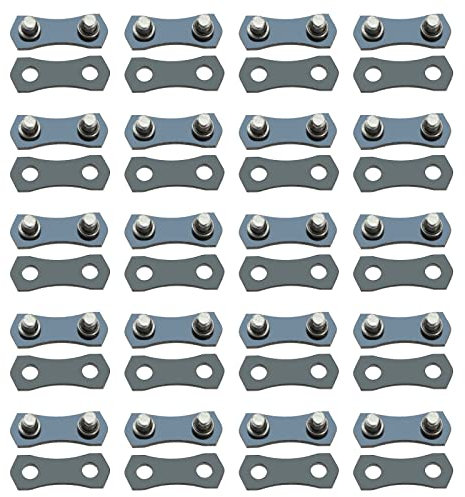 ECSiNG 20 Jeux de Maillons de Chaîne de Tronçonneuse Sangle Préréglée de Réparation de Maillon Compatible avec Petite Chaîne de Calibre 3/8LP 1.3 mm Adaptée aux Chaînes de 33 à 70 Maillons