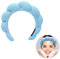 XIXKOLYU Schwamm-Stirnbänder,weiches Haarband für Frauen und Mädchen, modischer Haarreifen,dünnes Haarzubehör, Kopfwickel für Spa, Waschen, Gesicht, Make-up (blau)