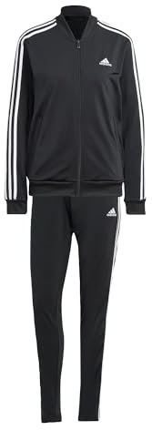 adidas Damen Essentials 3-Stripes Track Suit, Black/White, XS Short