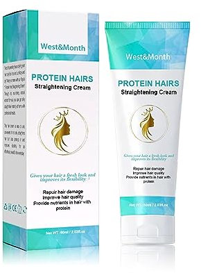 Crema Alisadora para Cabello,Hair Straightening Cream,Crema para Alisar el Cabello con Colágeno,para Cabello Rizado, Seco,Desordenado o Dañado, 60ml