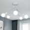 Toolight Industrielle Deckenleuchte E27, 5-Lichter Deckenlampe Metall Weiß, Kreative Eisen Kronleuchter für Schlafzimmer Wohnzimmer Esszimmer Flur Küche, Ø60cm (ohne Glühbirne)