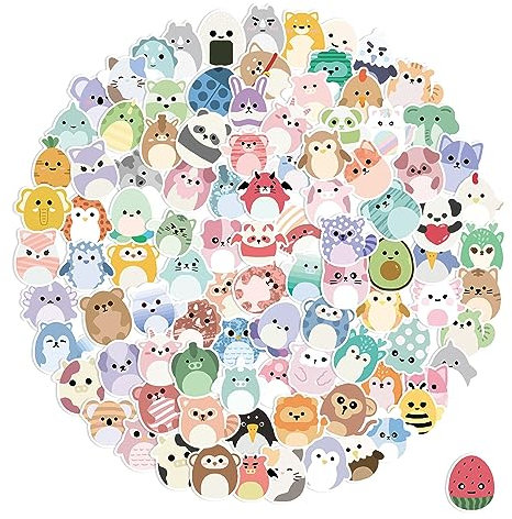 Simarro Aufkleber Kinder Tiere, 100 Stück Tieren Stickers Wasserdicht Vinyl Animals Stickers Niedlich Aufkleber Kinder Lustige Tiermuster für Kinder Auto Laptop Telefon Gitarre Skateboard