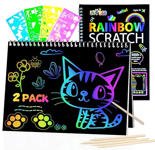 OSLINE Gifts for 3-10 Year Old Girls,Arts and Crafts for Kids Age 3-5-7-8-10,Scratch Art for Book Kids,Art Set for Kids 6-12,Girls Birthday Presents Age 5-10,Toys for 3-8 Year Old Boys Girls