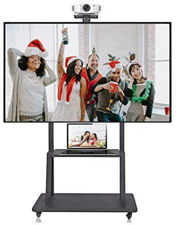 GGZONE Heavy Duty Tall TV Cart With Storage,Rolling TV Stand For 40-75 Inch TVs,Large Base Height Adjustable Floor Trolley For Home Office beautiful scenery