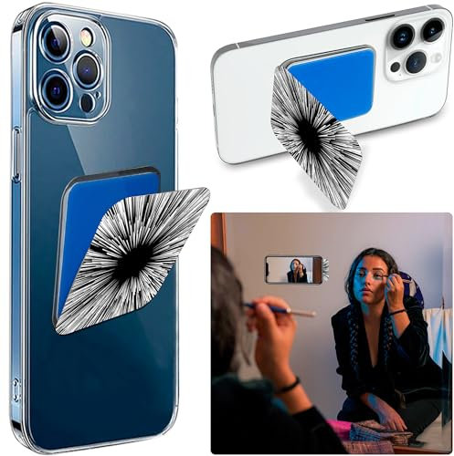 SP StickyPhones Soporte Agarre Dedo Y Tripode De Ventosa para Movil Adhesivo En Espejo Cristal Madera Azulejo Silicona Lavable Reutilizable Coche Mesa Pared TikTok Videos Selfie (Art-Black Hole)