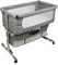 Codododo-Babybett, 3-in-1, Codododo-Wiege mit Matratze und Moskitonetz, Höhenverstellung, mobile Babywiege für Neugeborene/Kleinkinder, mit Aufbewahrungskorb (92 x 58 x 70 – 90 cm, dunkelgrau)