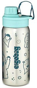 ergobag Edelstahl Trinkflasche Edelstahl Trinkflasche mit verschiedenen Motiven für Kinder, 500ml, BPA-frei, auslaufsicher, leicht zu reinigen Petrol