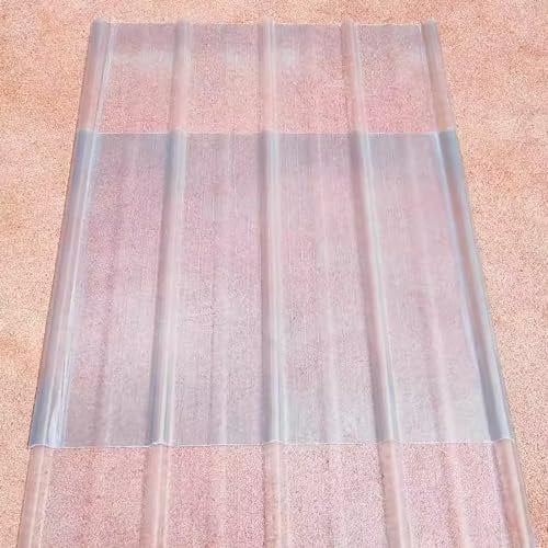 2.2mm Thick FRP Daylighting Panels,Clear Roof Sheet,Transparent Roofing Sheet,Corrugated Roofing Material,Rainproof Board,Sunroom Daylighting Plate,for Canopy Balcony Carport (0.9x0.5m/35x20in,1 PCS)
