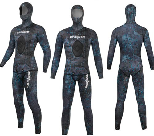 WYYHAA 3Mm Neopren-Spearfishing-Neoprenanzug Mit Kapuze, 2-Teiliger Tarnungsjagdanzug, Farbwechsel Zur Anpassung An Die Umgebung,3XL